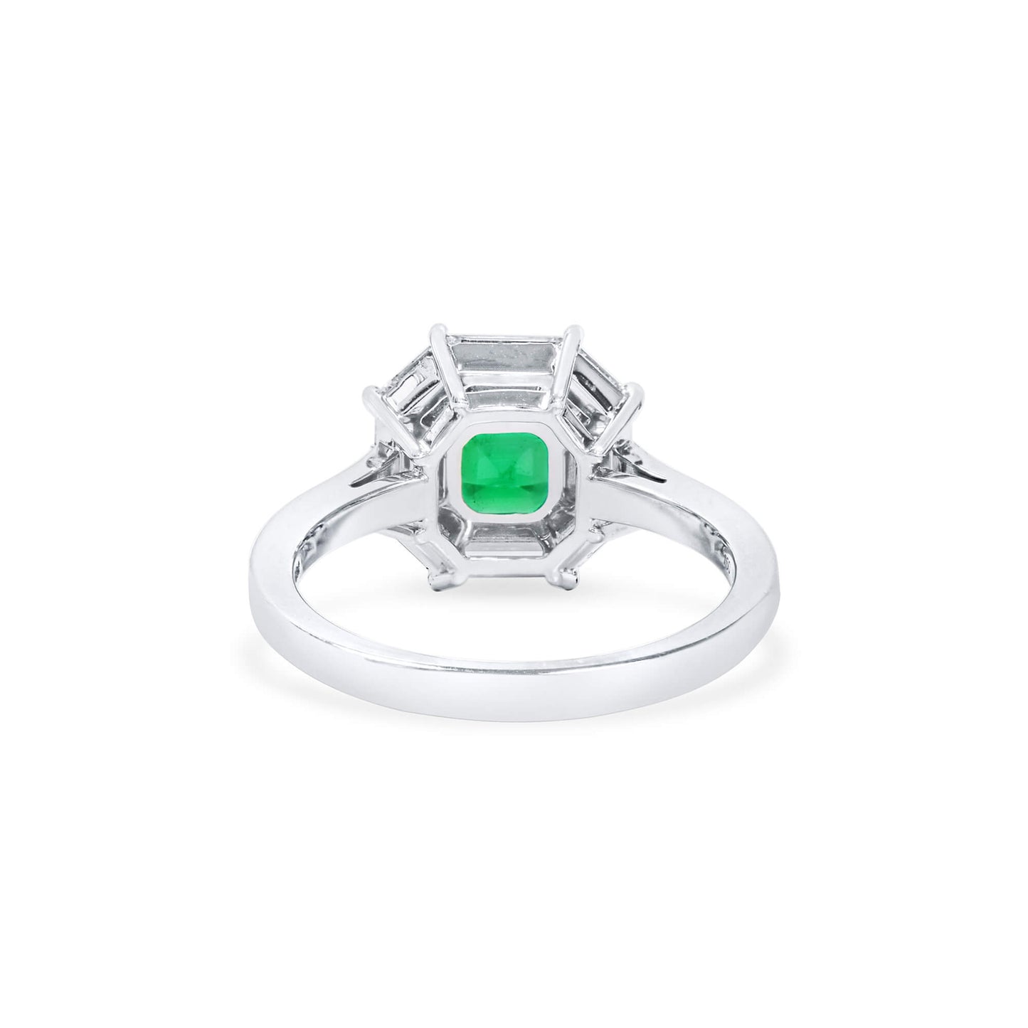 Natural Vivid Green Colombian Emerald Ring, 18K White Gold, 2.92 Ct. TW