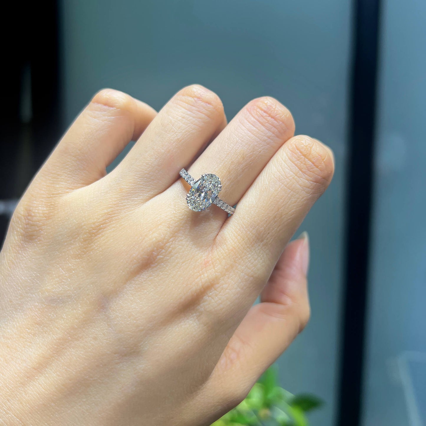 白钻戒指,总重2.52克拉,椭圆形,GIA认证