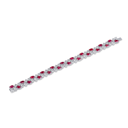 Natural Vivid Red Ruby Bracelet, 19.57 Ct. TW