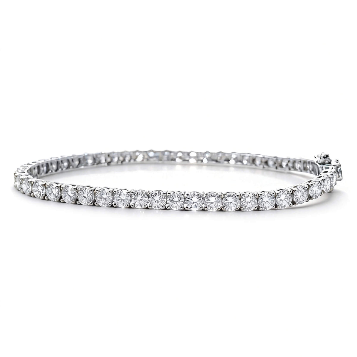 Natural 7.10 Ct. TW Diamond Tennis Bracelet, 14K White Gold