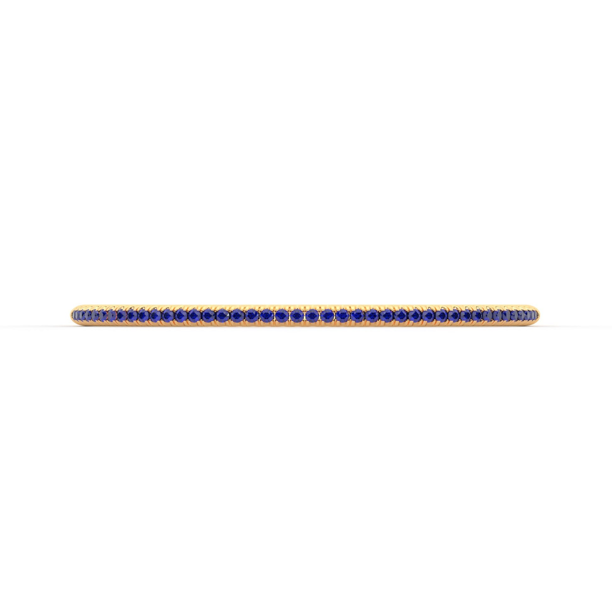 Centuria™ Bangle with Half Pavé blue sapphire, 14K yellow gold, 18K yellow gold