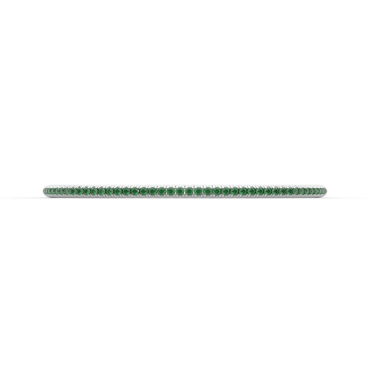Centuria™ Bangle with Half Pavé emerald, 14K white gold, 18K white gold