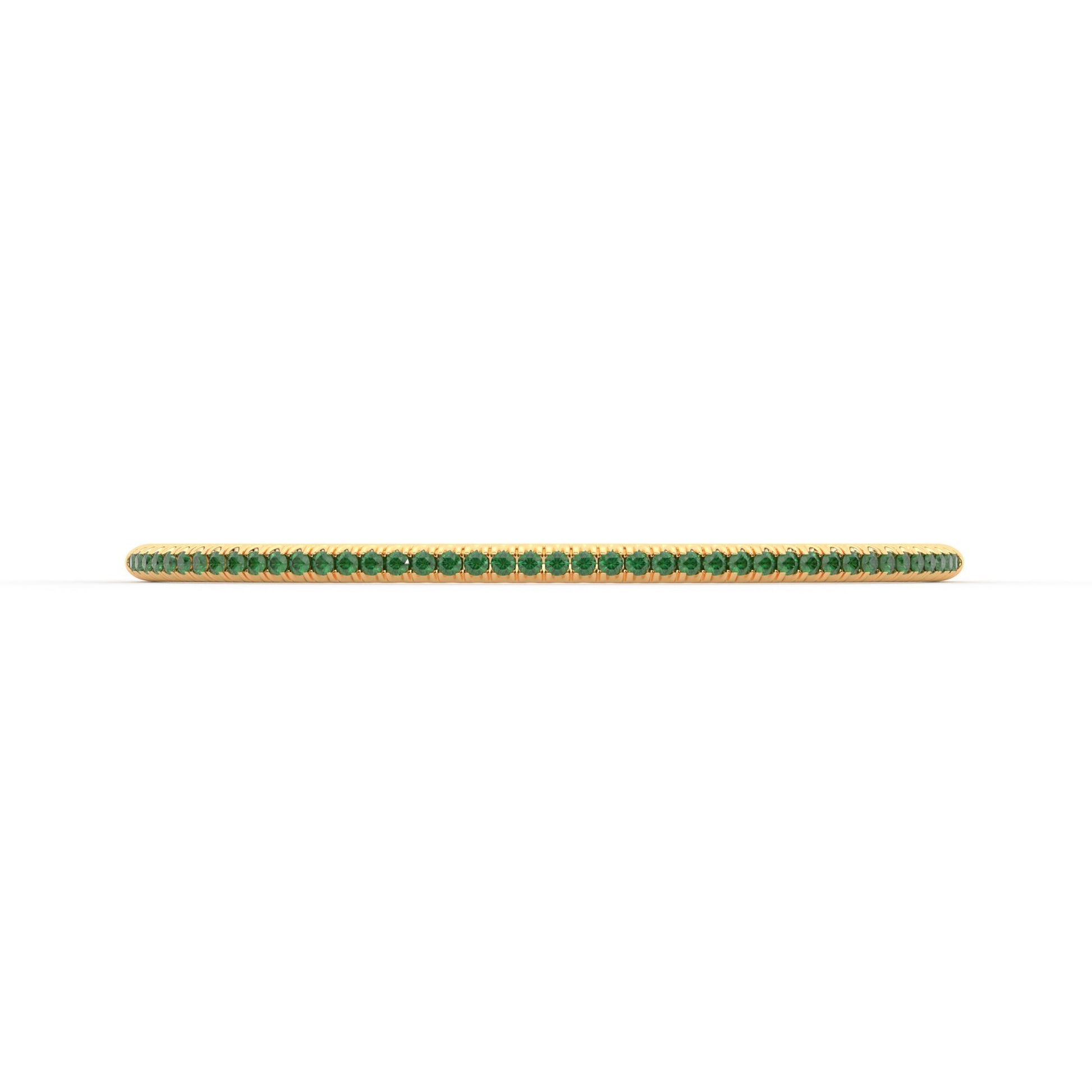 Centuria™ Bangle with Half Pavé emerald, 14K yellow gold, 18K yellow gold