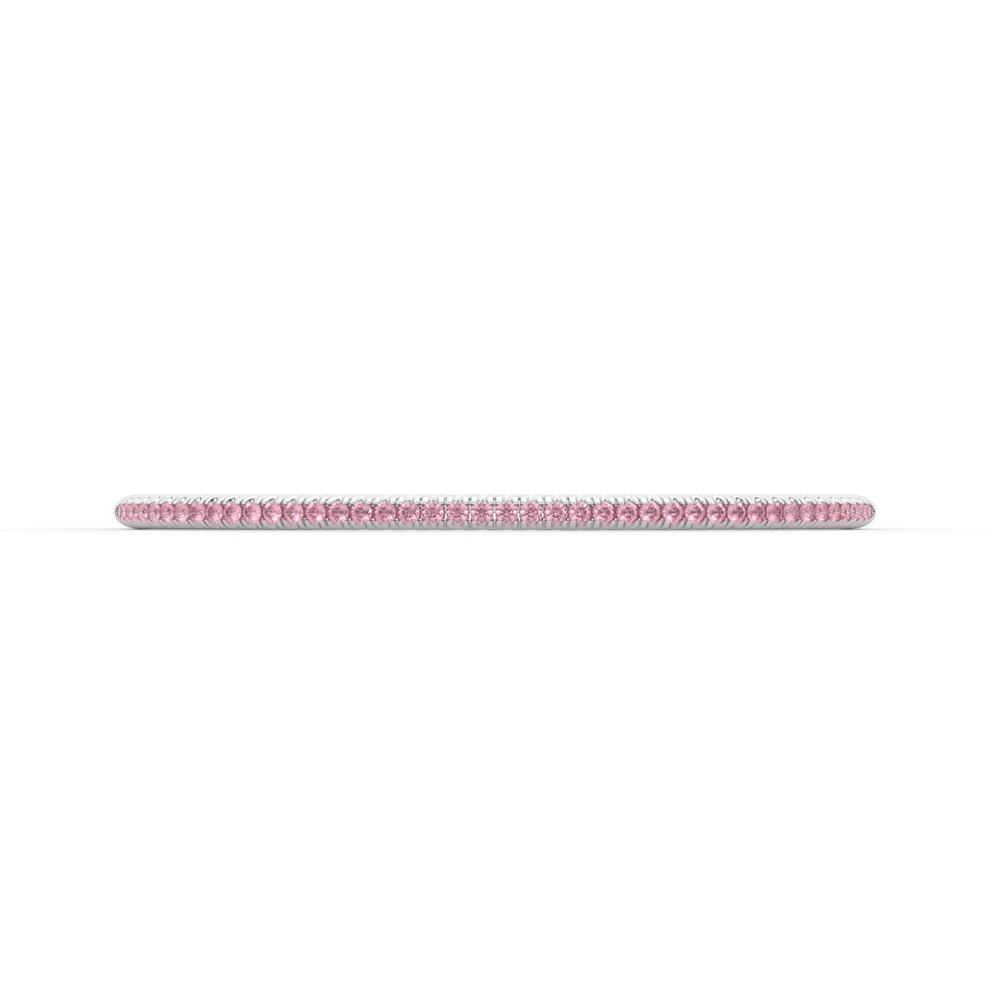 Centuria™ Bangle with Half Pavé pink sapphire, 14K white gold, 18K white gold