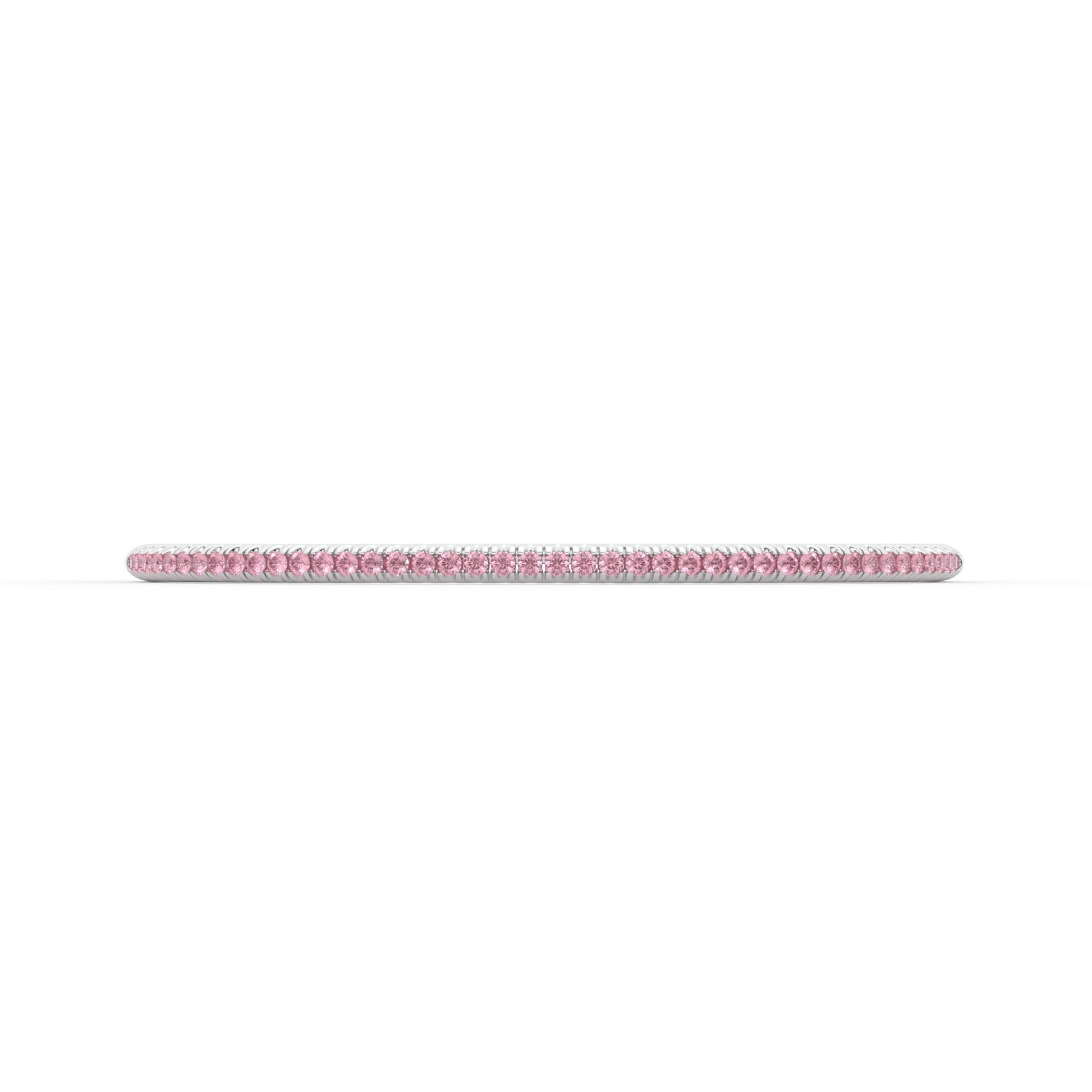 Centuria™ Bangle with Half Pavé pink sapphire, 14K white gold, 18K white gold