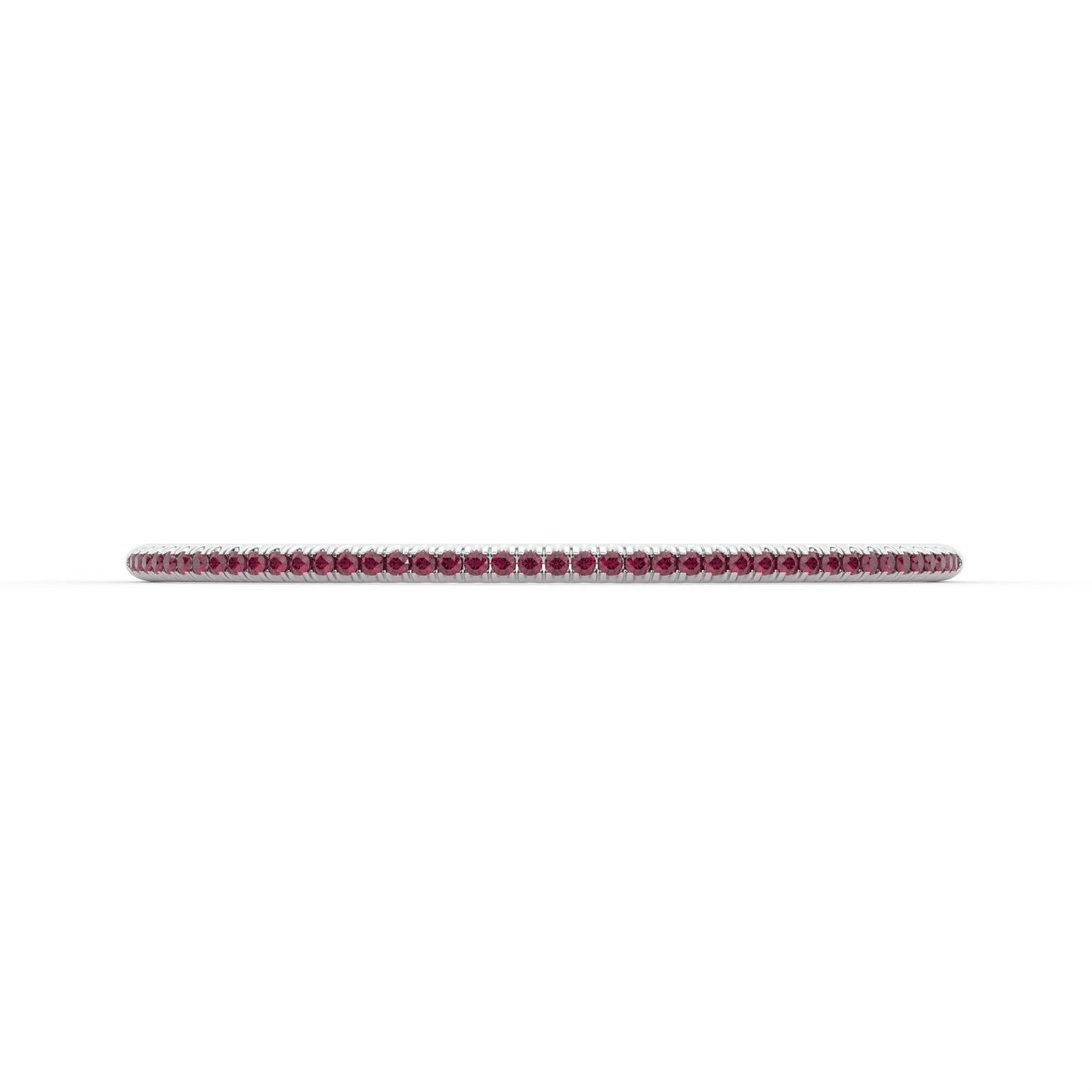 Centuria™ Bangle with Half Pavé ruby, 14K white gold, 18K white gold