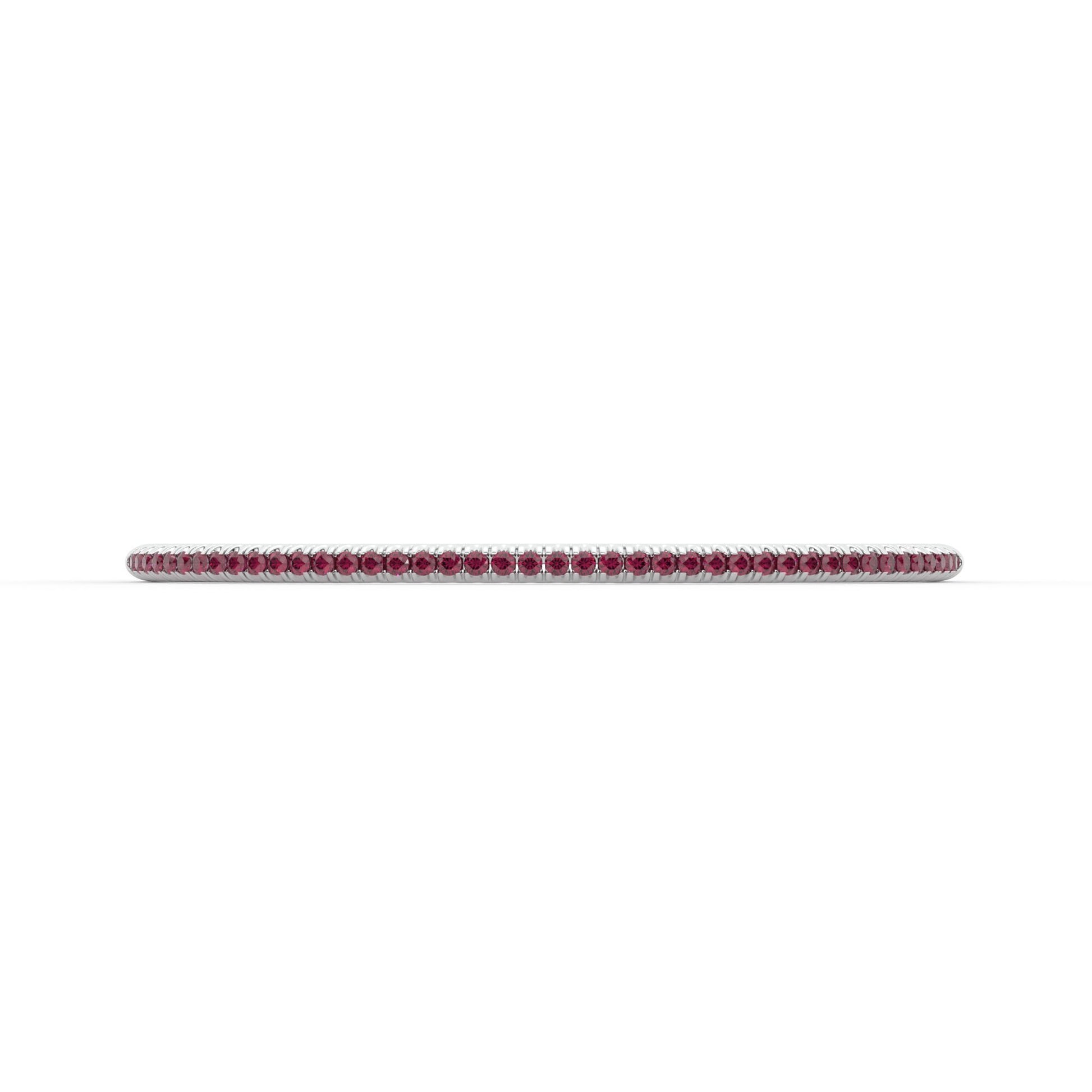 Centuria™ Bangle with Half Pavé ruby, 14K white gold, 18K white gold