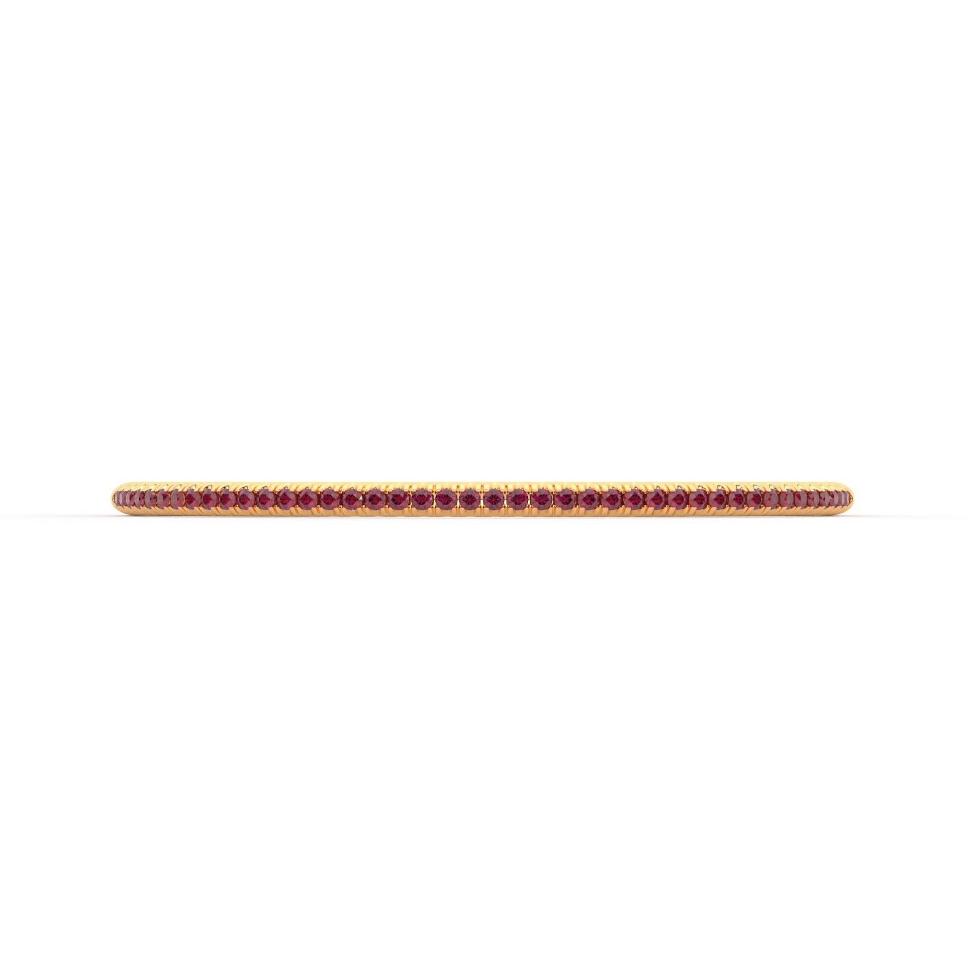 Centuria™ Bangle with Half Pavé ruby, 14K yellow gold, 18K yellow gold