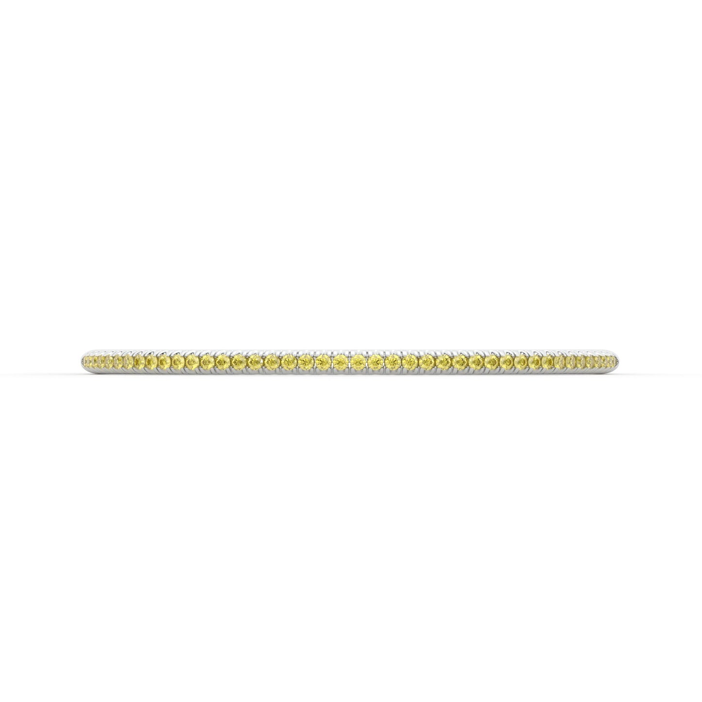 Centuria™ Bangle with Half Pavé yellow diamonds, 14K white gold, 18K white gold