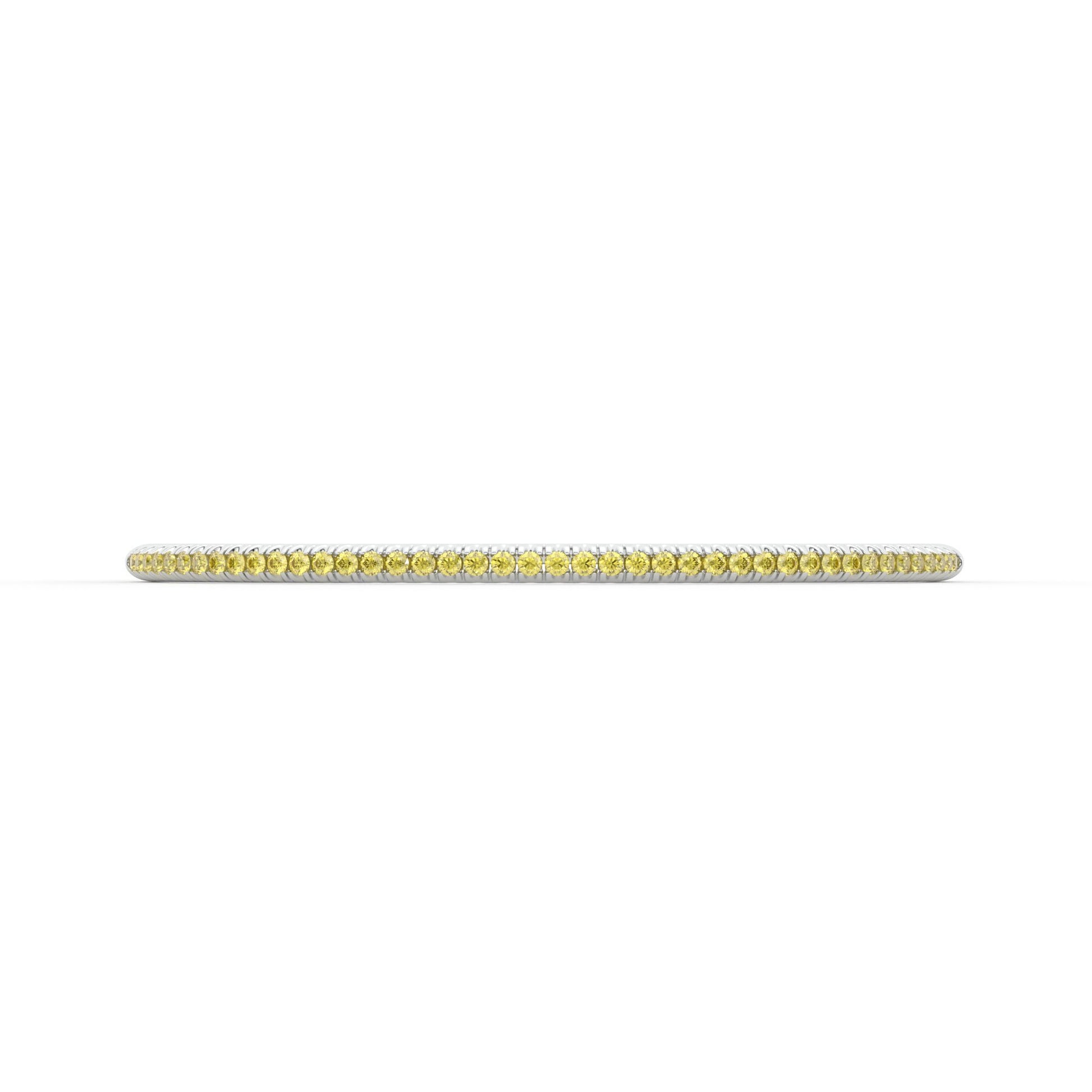 Centuria™ Bangle with Half Pavé yellow diamonds, 14K white gold, 18K white gold
