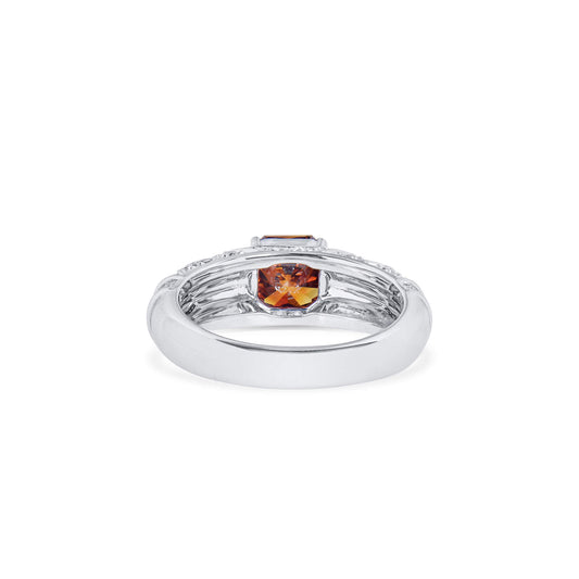 Natural Fancy Deep Yellowish Orange Diamond Ring, 18K White Gold, Radiant Shape, 1.75 Ct. TW