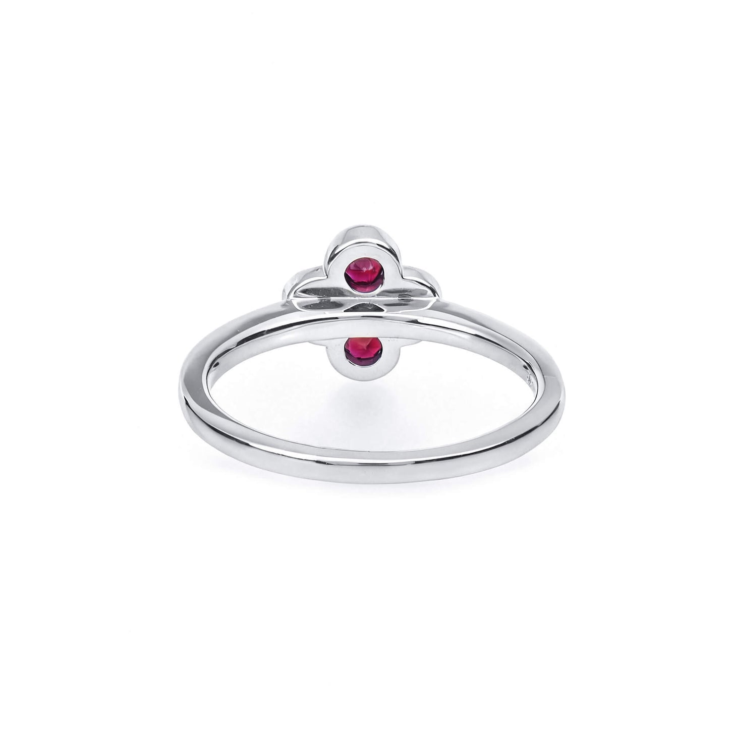 Natural 0.41 Ct. TW Ruby Clover Ring, 14K White Gold