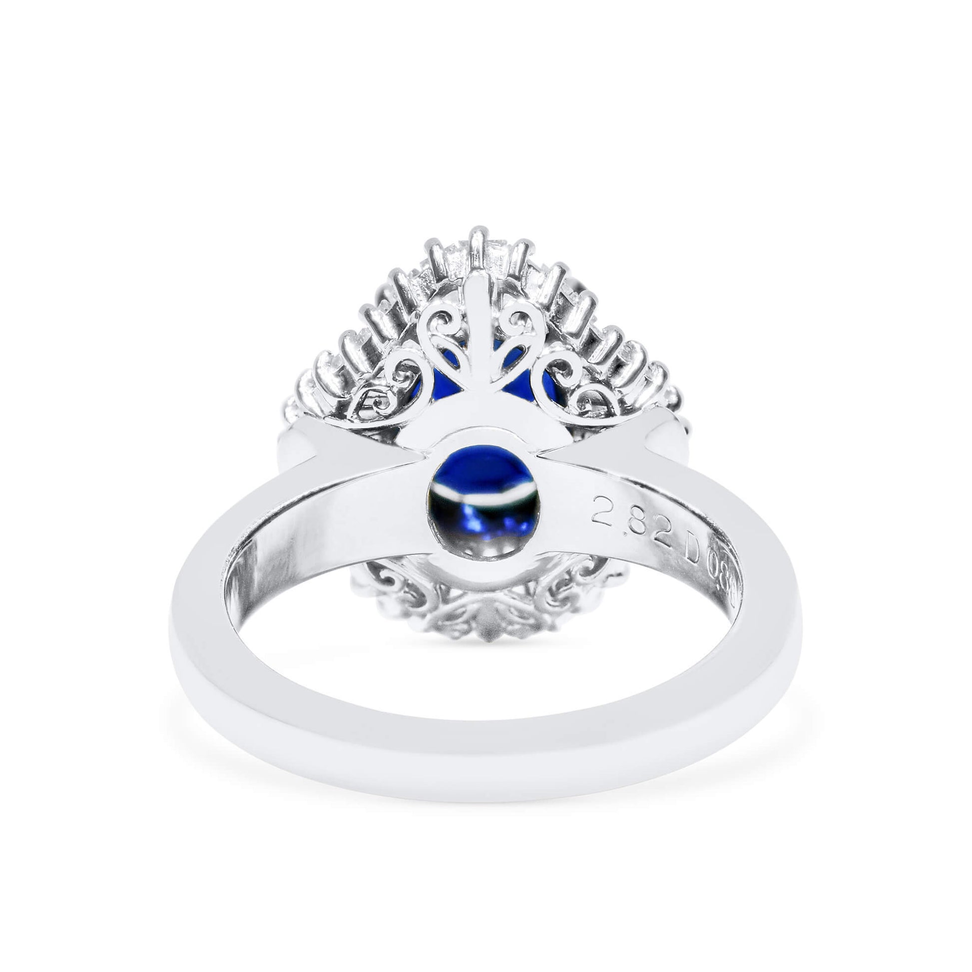 Natural 2.82 Ct. Oval-Cut Blue Sapphire & Diamond Halo Ring, 900 Platinum