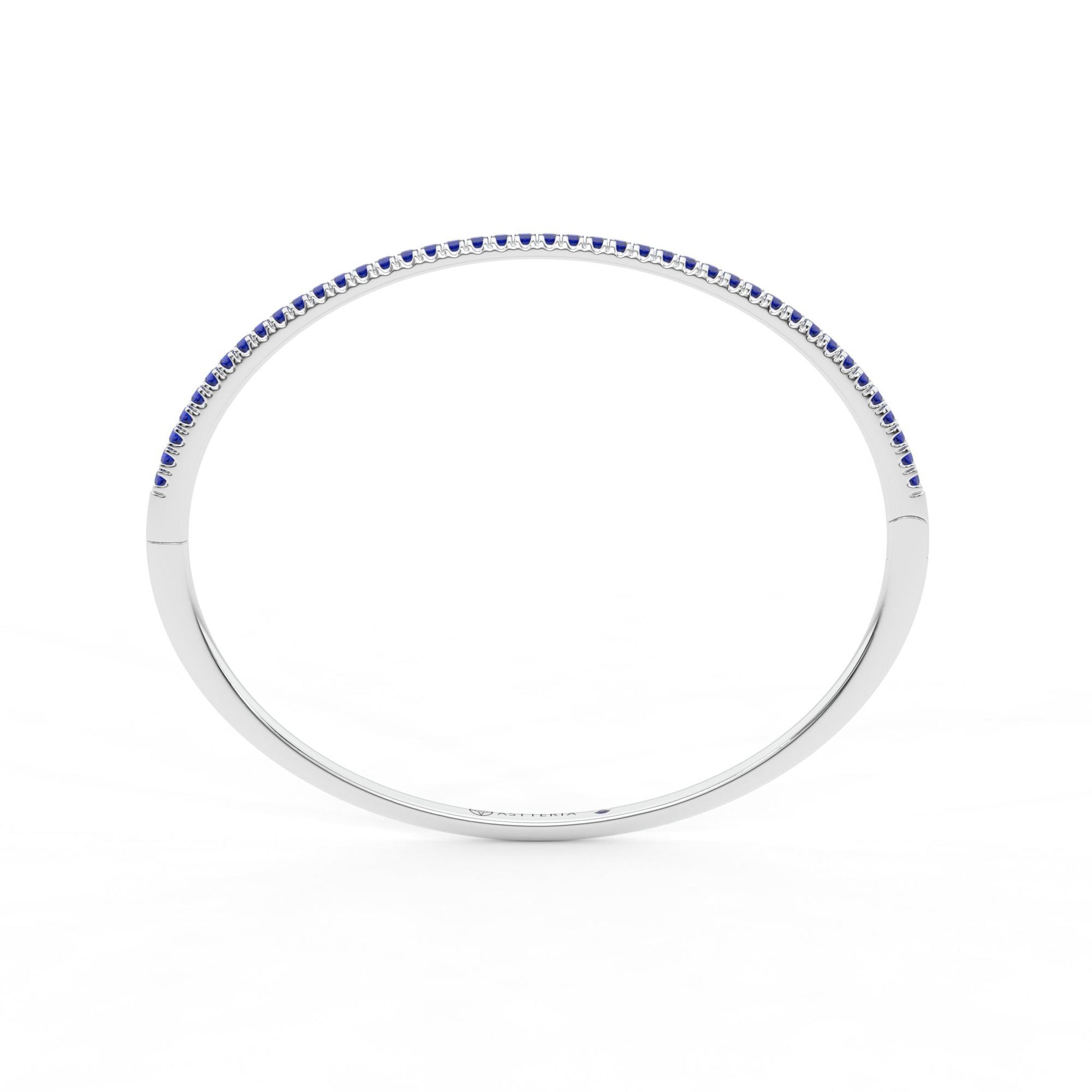 Centuria™ Bangle with Half Pavé blue sapphire, 14K white gold, 18K white gold