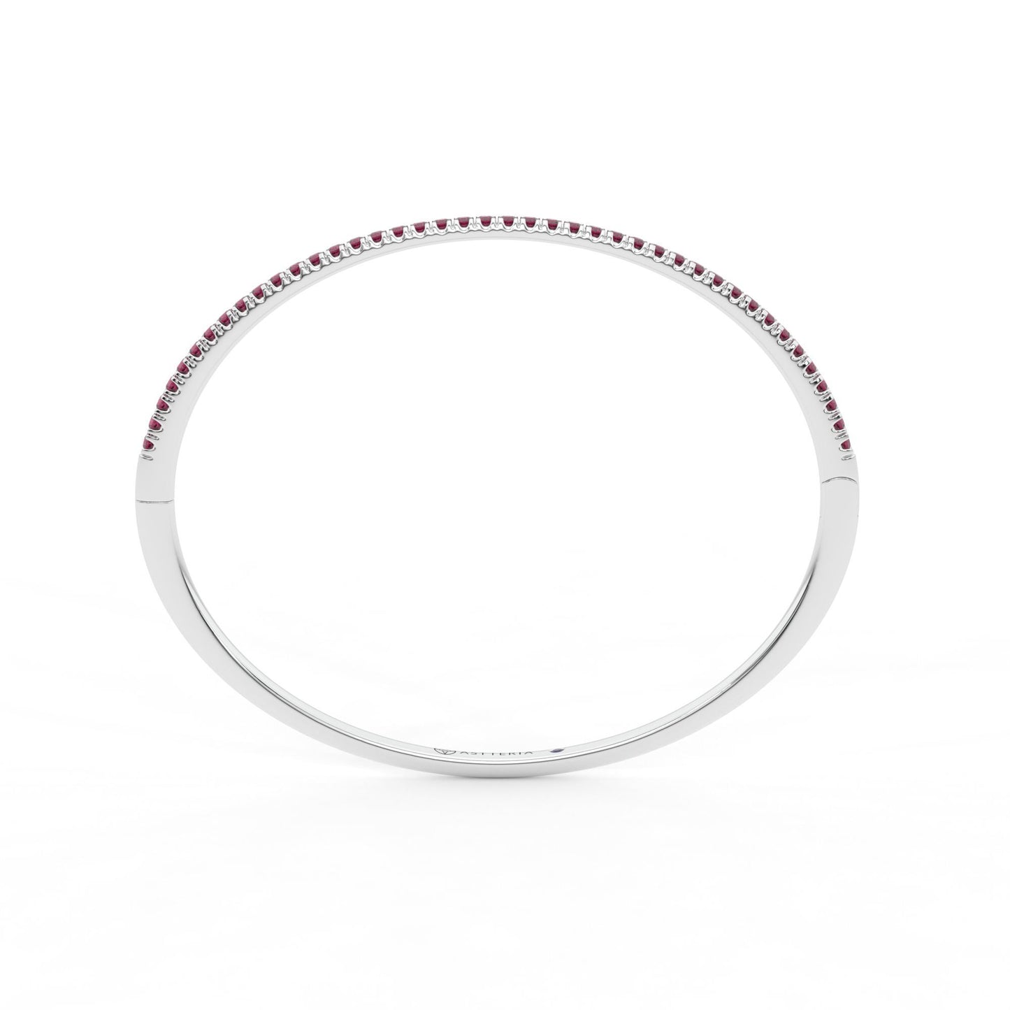 Centuria™ Bangle with Half Pavé ruby, 14K white gold, 18K white gold