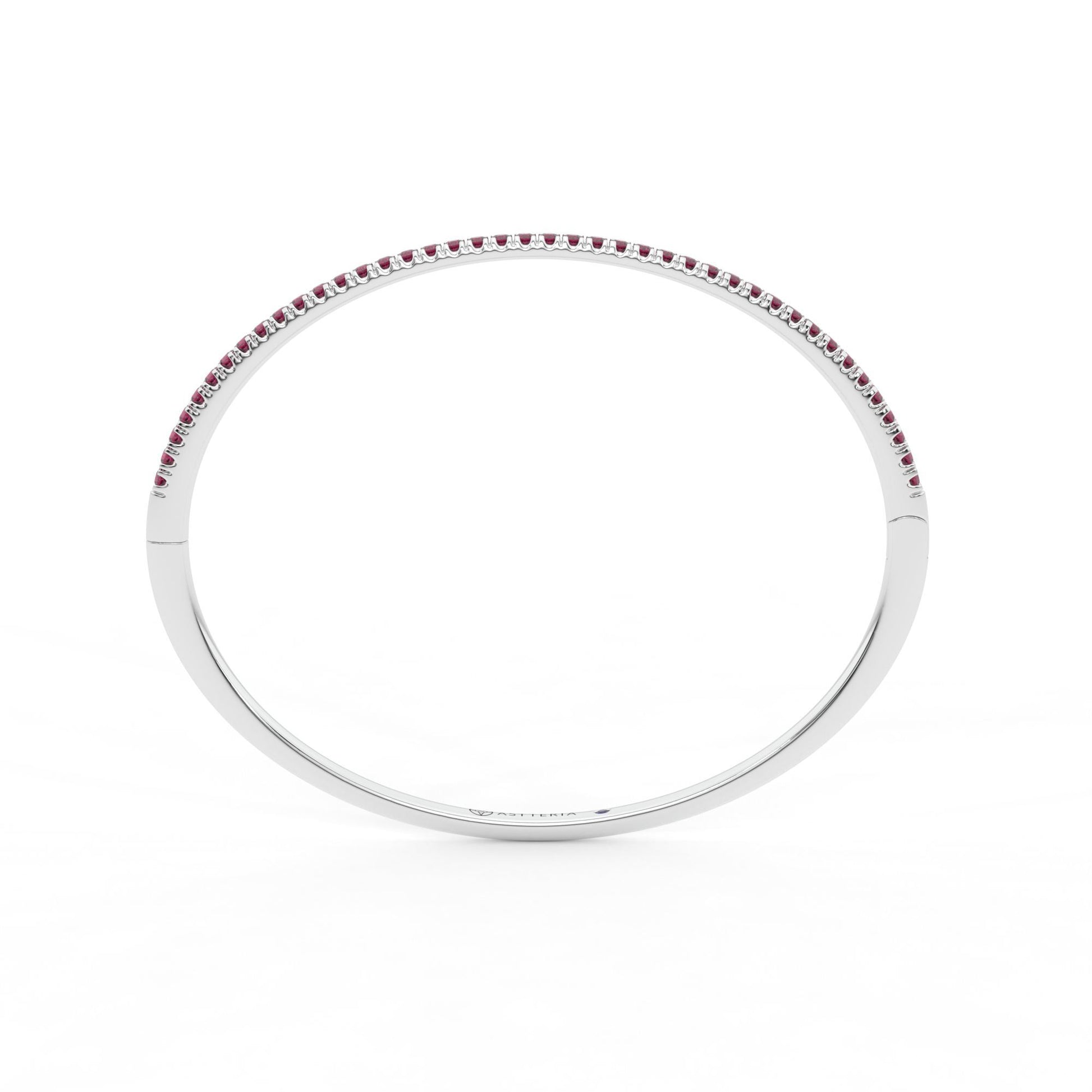 Centuria™ Bangle with Half Pavé ruby, 14K white gold, 18K white gold