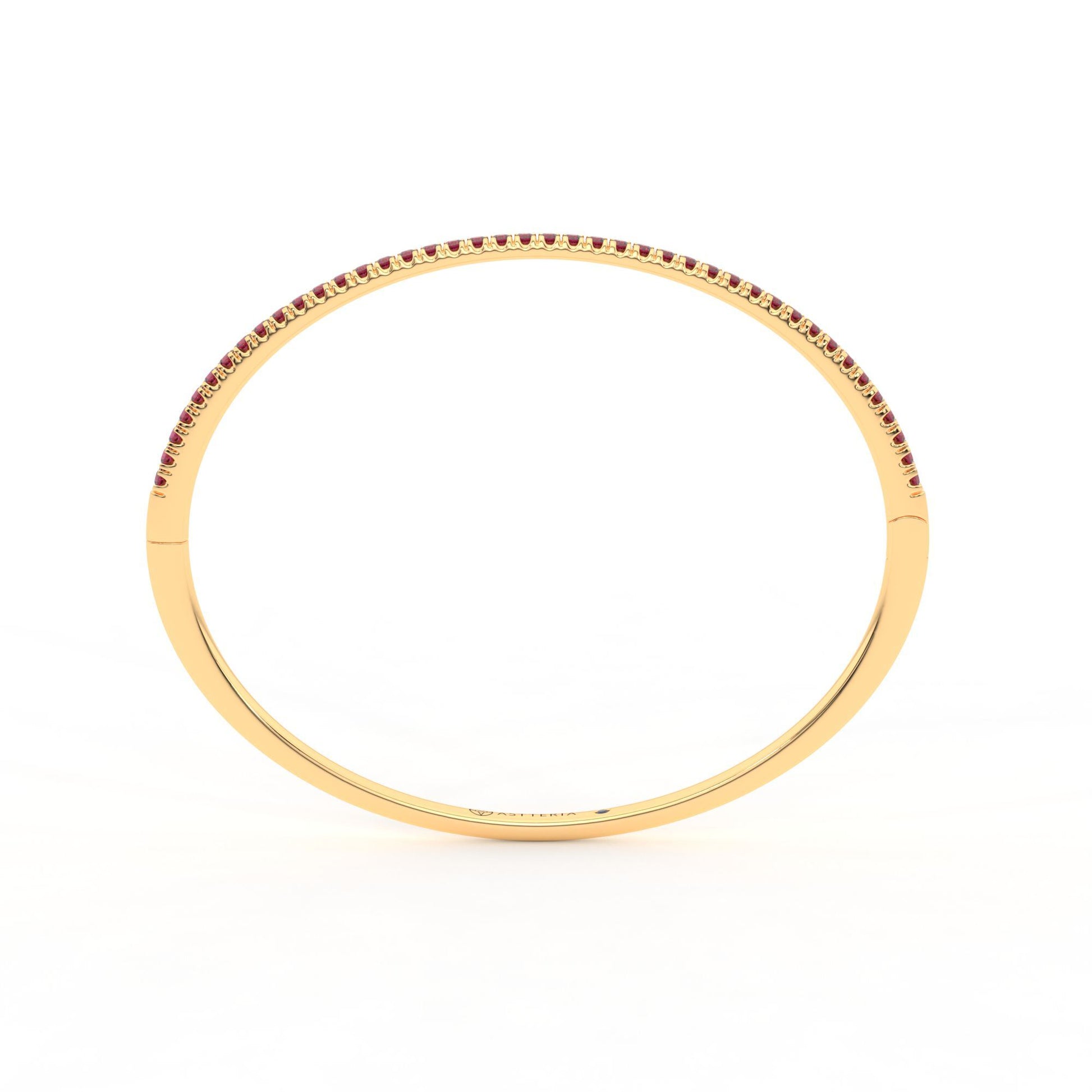Centuria™ Bangle with Half Pavé ruby, 14K yellow gold, 18K yellow gold