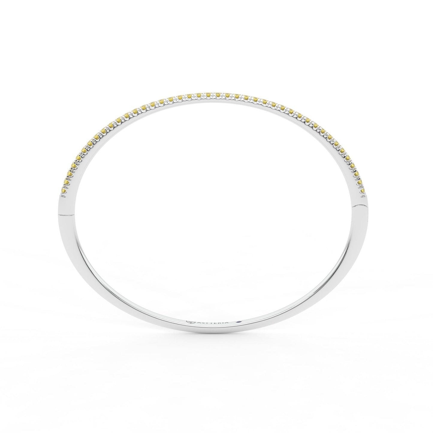 Centuria™ Bangle with Half Pavé yellow diamonds, 14K white gold, 18K white gold