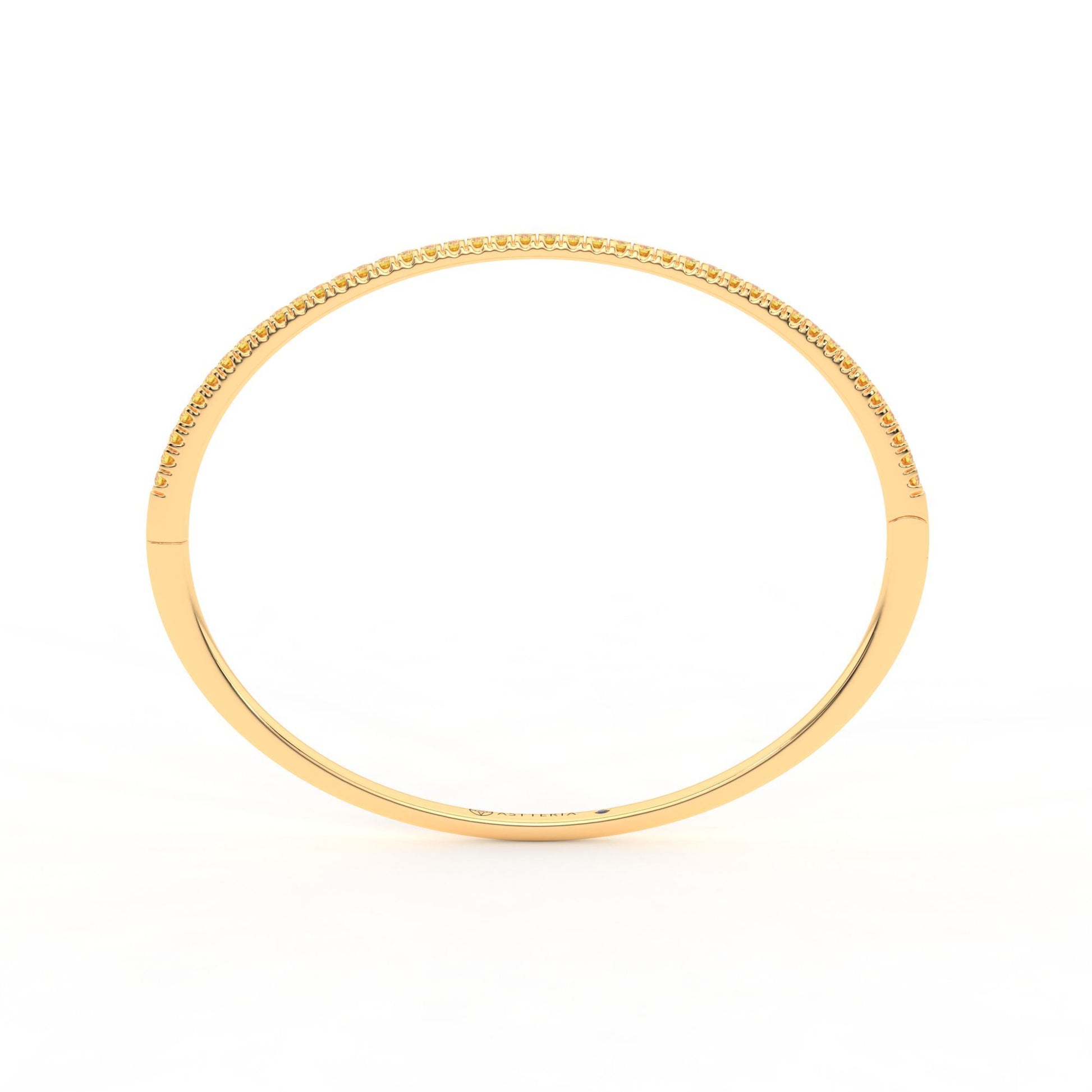Centuria™ Bangle with Half Pavé yellow diamonds, 14K yellow gold, 18K yellow gold