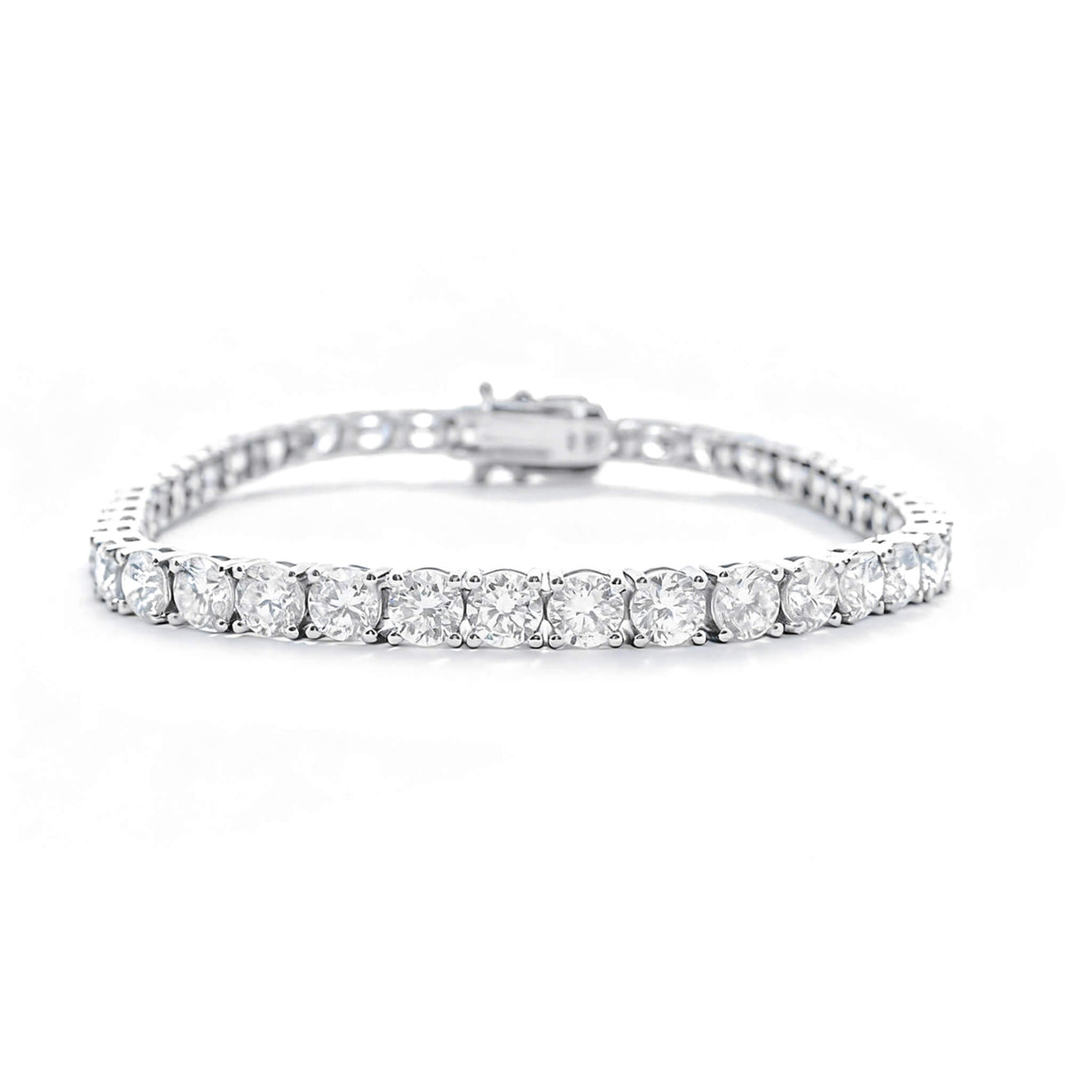Natural 5.36 Ct. TW Diamond Tennis Bracelet, 14K White Gold