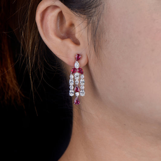 Natural Vivid Red Ruby Earrings, 9.51 Ct. TW