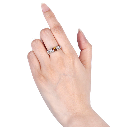 Natural Fancy Deep Yellowish Orange Diamond Ring, 18K White Gold, Radiant Shape, 1.75 Ct. TW