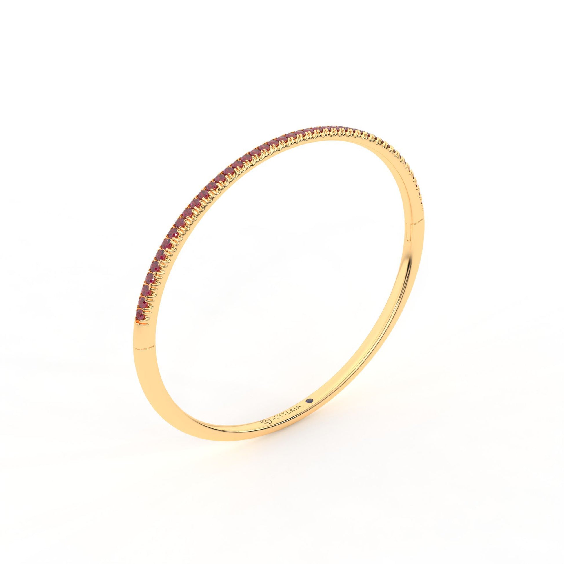 Centuria™ Bangle with Half Pavé ruby, 14K yellow gold, 18K yellow gold
