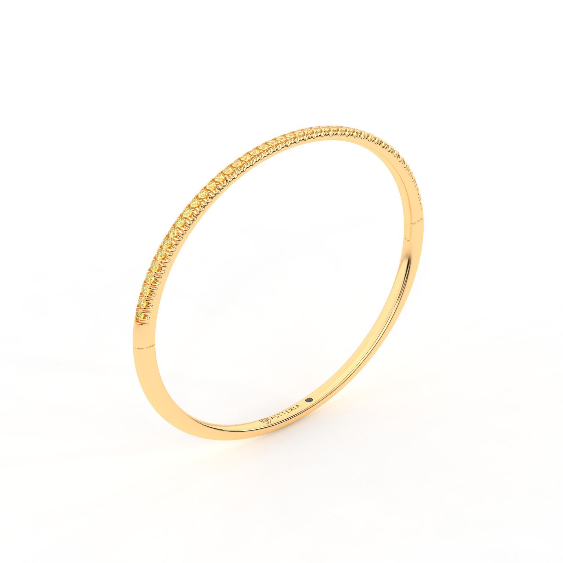 Centuria™ Bangle with Half Pavé yellow diamonds, 14K yellow gold, 18K yellow gold
