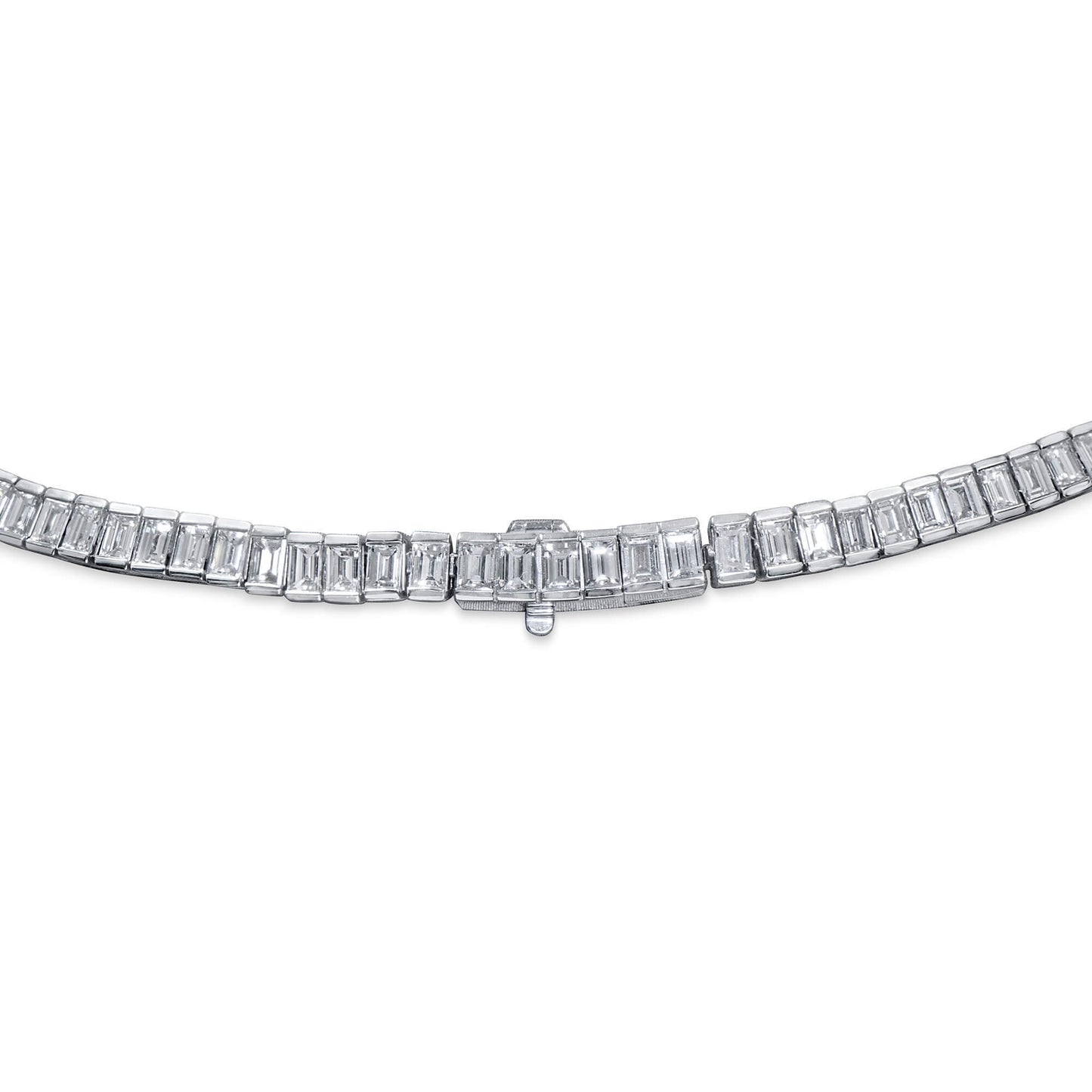 Natural Blue Burmese Sapphire & Diamond Chain Necklace, 18K White Gold, 39.01 Ct. TW, unheated