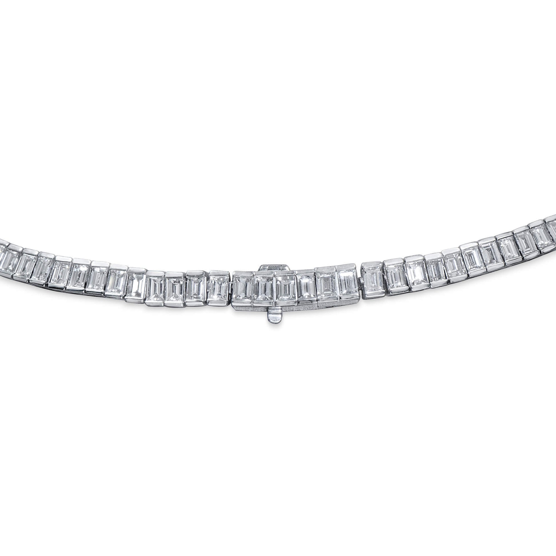 Natural Blue Burmese Sapphire & Diamond Chain Necklace, 18K White Gold, 39.01 Ct. TW, unheated