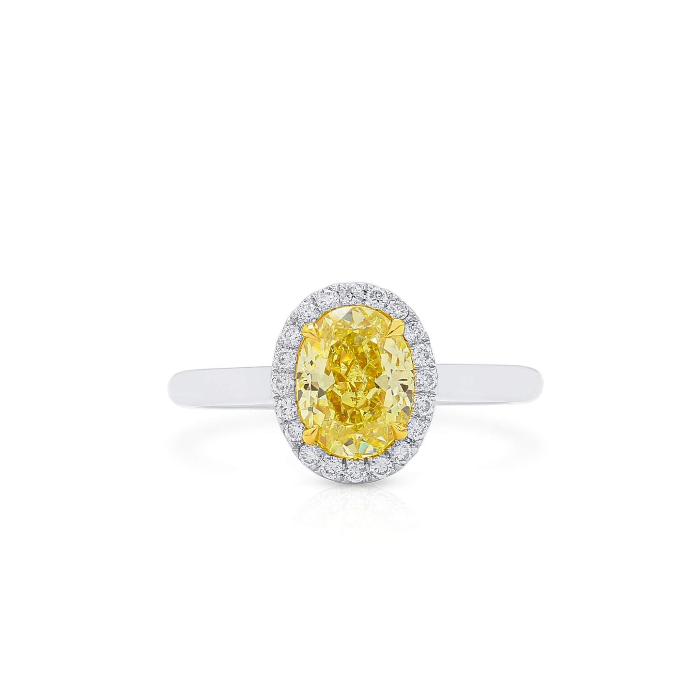 Fancy Yellow Diamond Ring, 1.56 Ct. (1.70 Ct. TW), Oval Shape, 2151850400