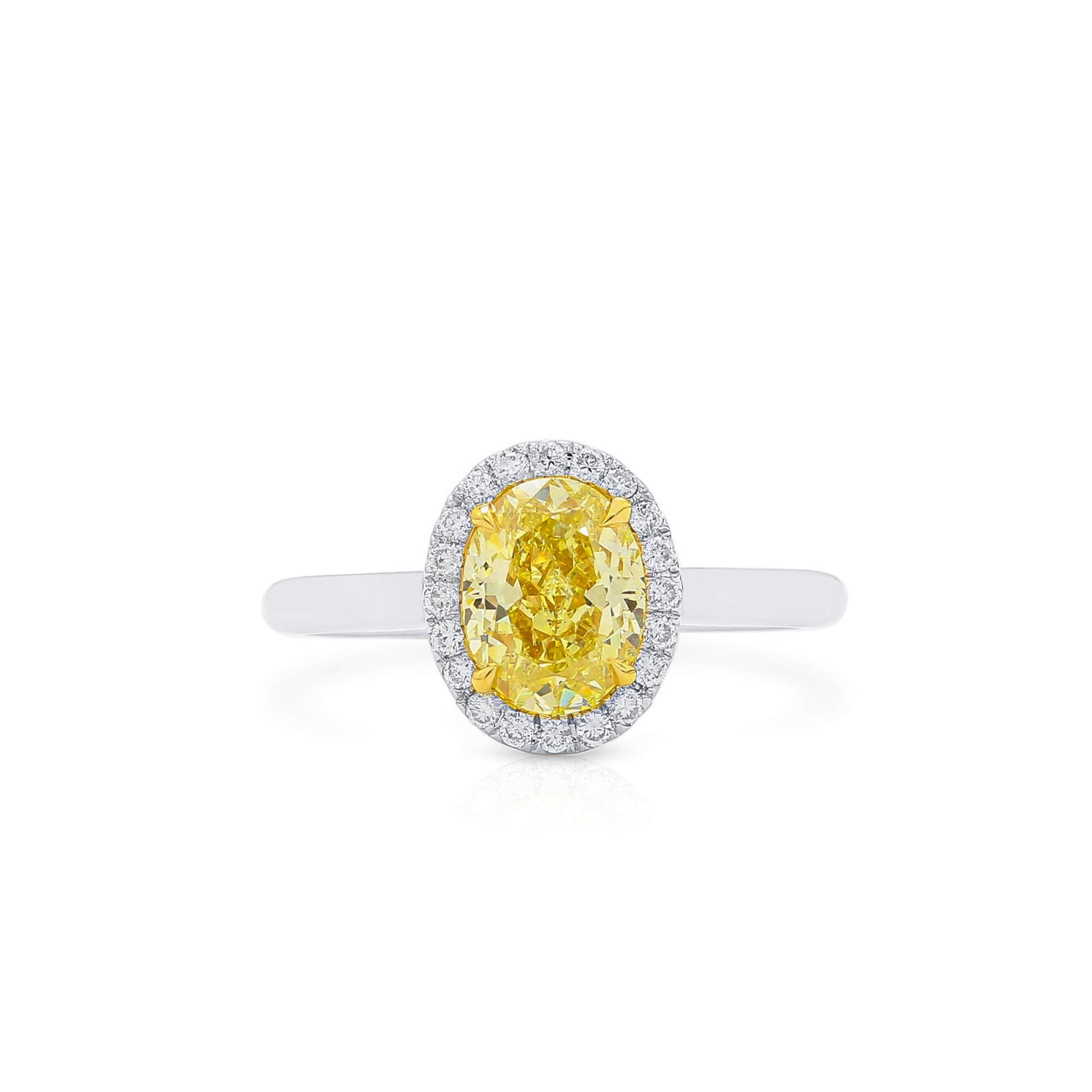 Fancy Yellow Diamond Ring, 1.56 Ct. (1.70 Ct. TW), Oval Shape, 2151850400