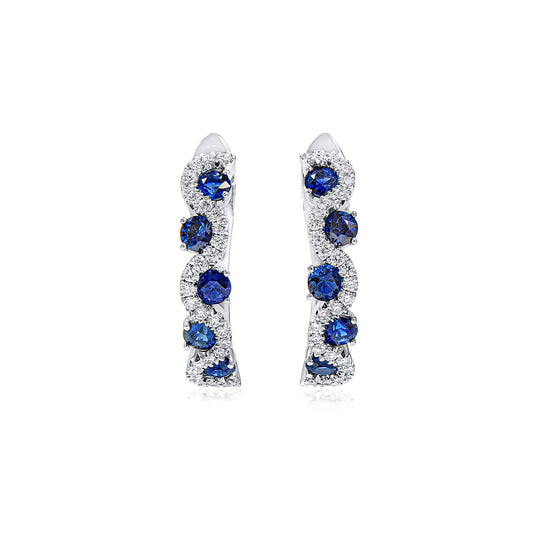 Natural Vivid Blue Sapphire Earrings, 2.01 Ct. (2.56 Ct. TW), J50824304IL