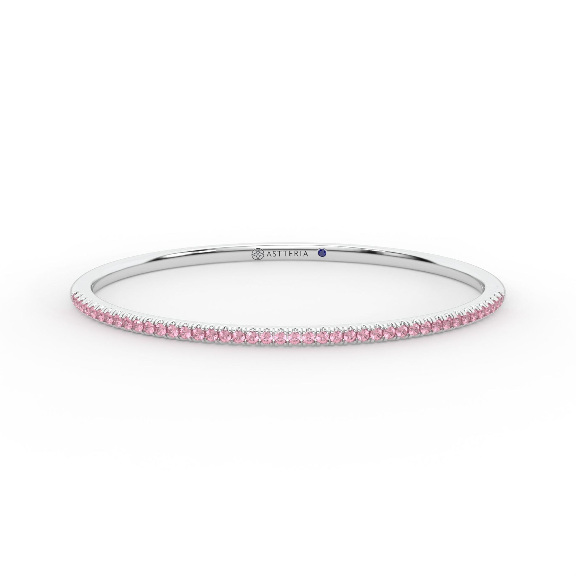 Centuria™ Bangle with Half Pavé pink sapphire, 14K white gold, 18K white gold