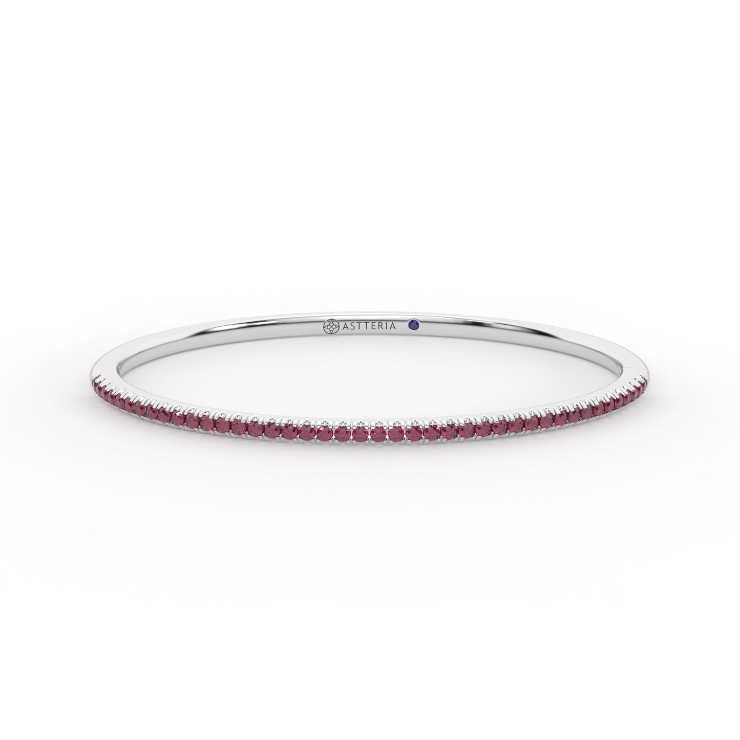 Centuria™ Bangle with Half Pavé ruby, 14K white gold, 18K white gold