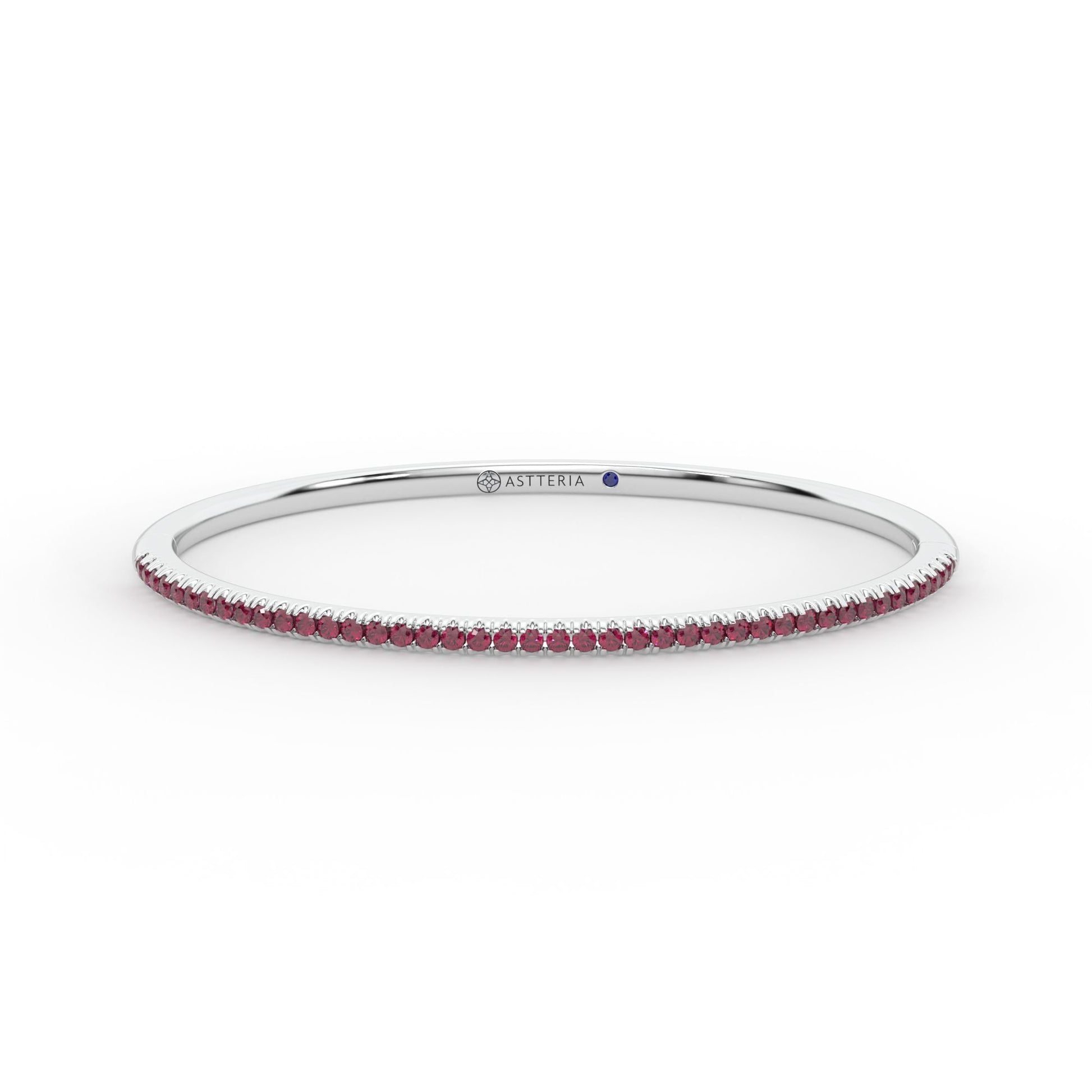 Centuria™ Bangle with Half Pavé ruby, 14K white gold, 18K white gold