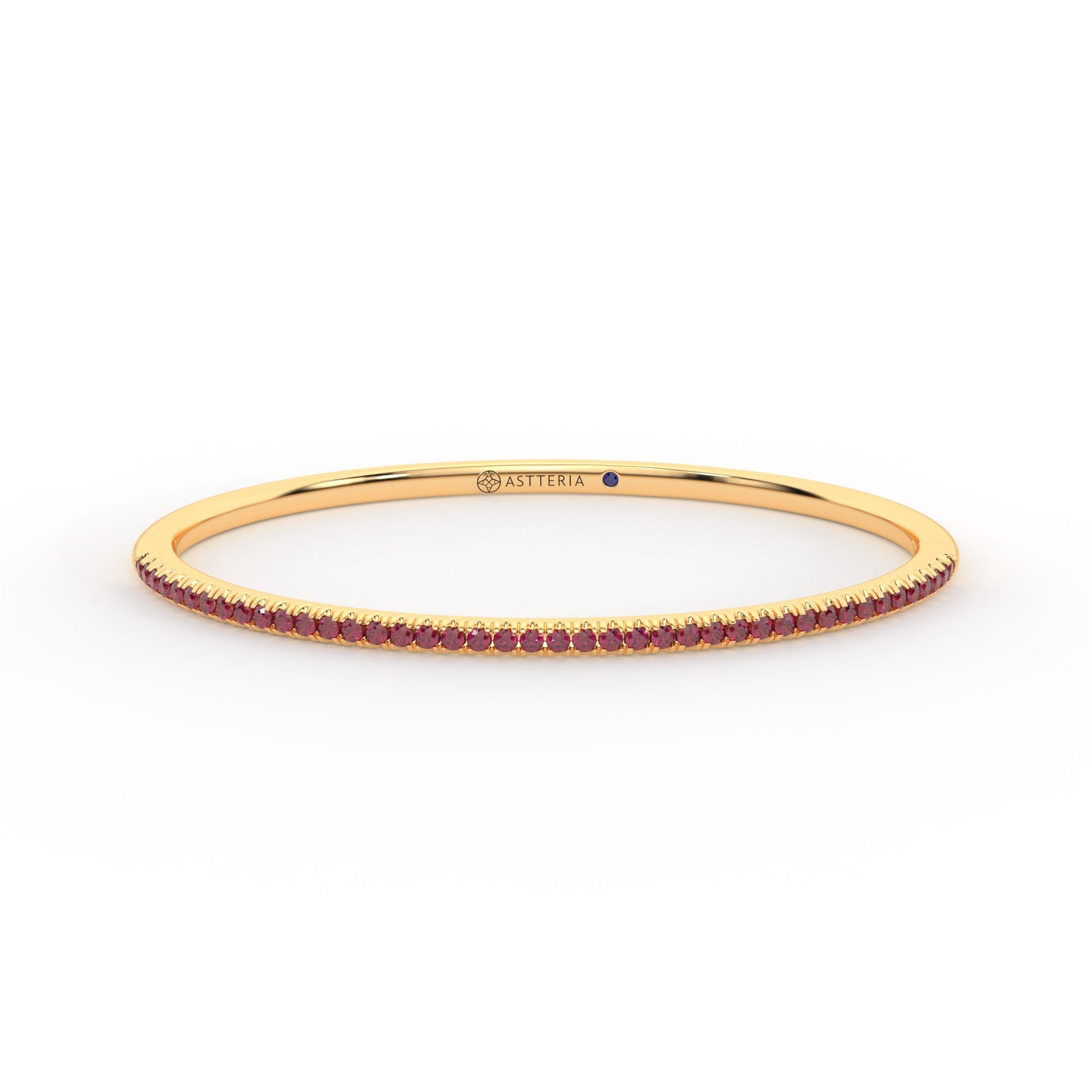 Centuria™ Bangle with Half Pavé ruby, 14K yellow gold, 18K yellow gold