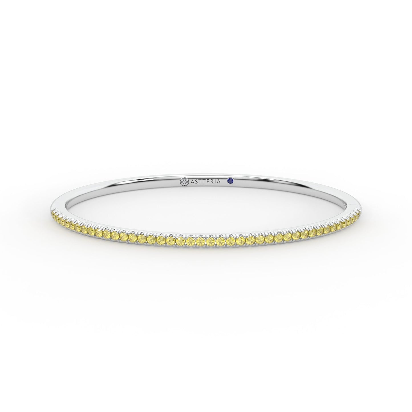 Centuria™ Bangle with Half Pavé yellow diamonds, 14K white gold, 18K white gold