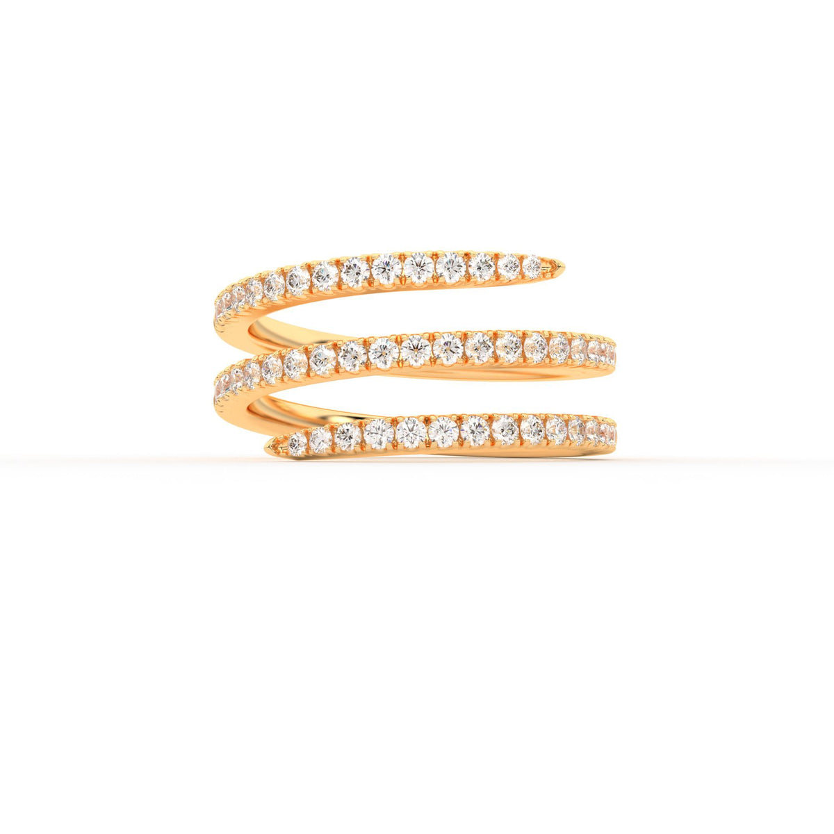 Centuria half eternity spiral diamond ring, 14K yellow gold, 18K yellow gold