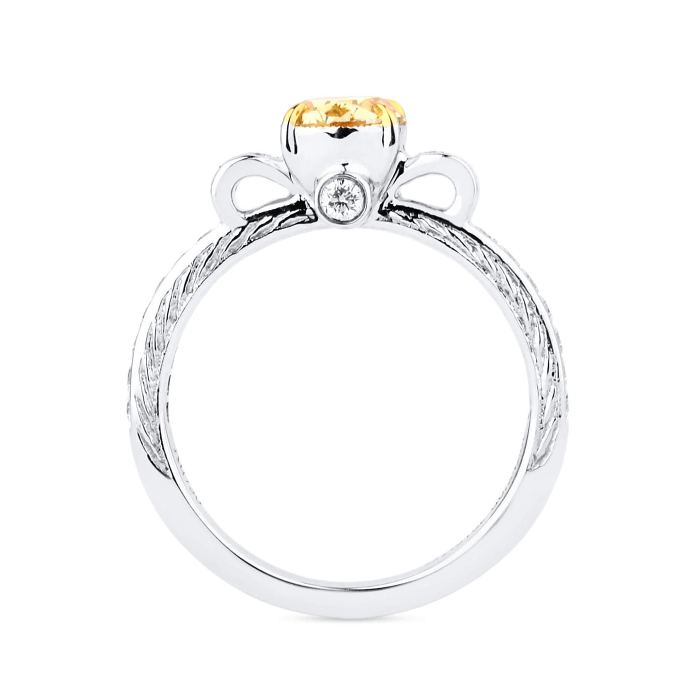 Fancy Intense Yellow Diamond Ring, 1.31 Ct. TW, Oval shape, GIA Certified