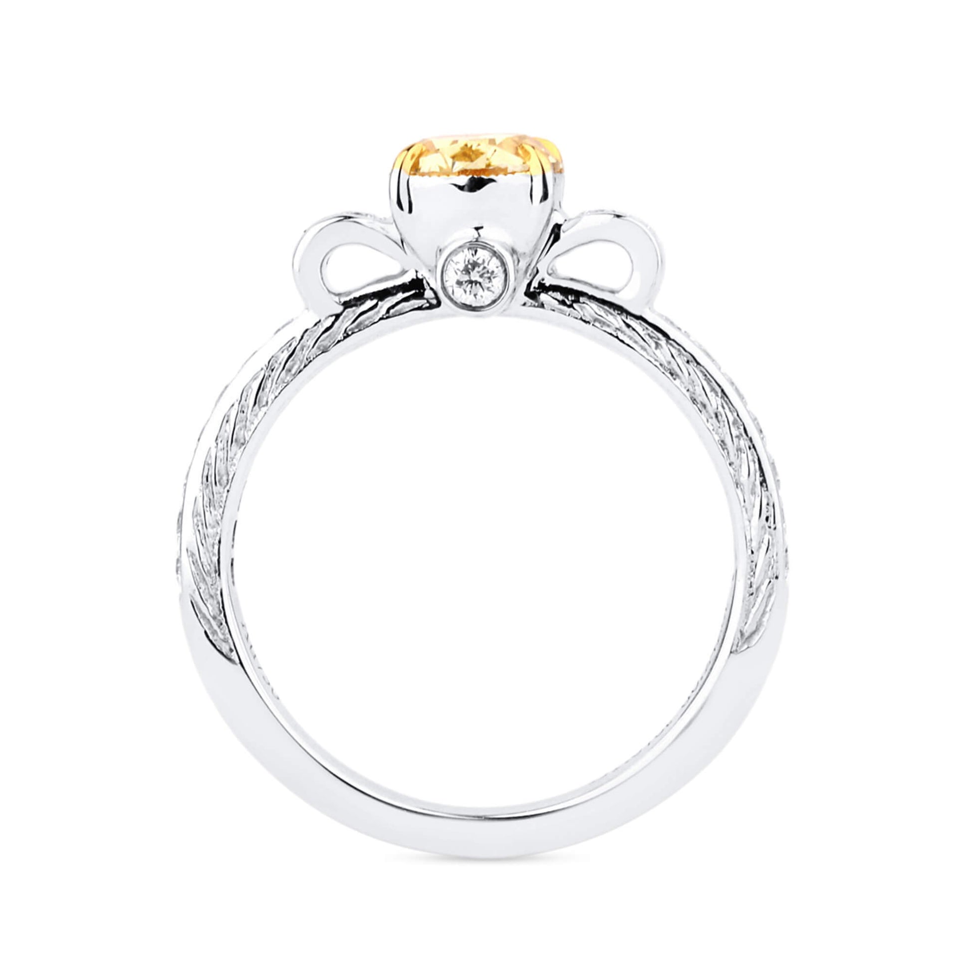 Fancy Intense Yellow Diamond Ring, 1.31 Ct. TW, Oval shape, GIA Certified