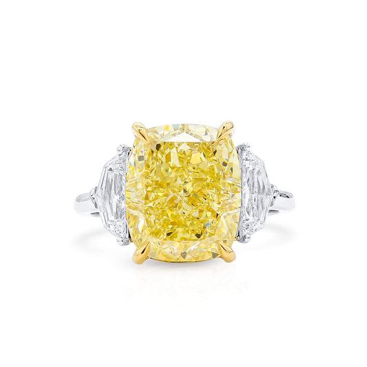 Fancy Light Yellow Diamond Ring, 8.04 Ct. (9.09 Ct. TW), Cushion Shape, 2215233870