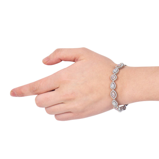 中彩粉 钻石手链，总重6.21克拉，混合形状，EG_Lab认证