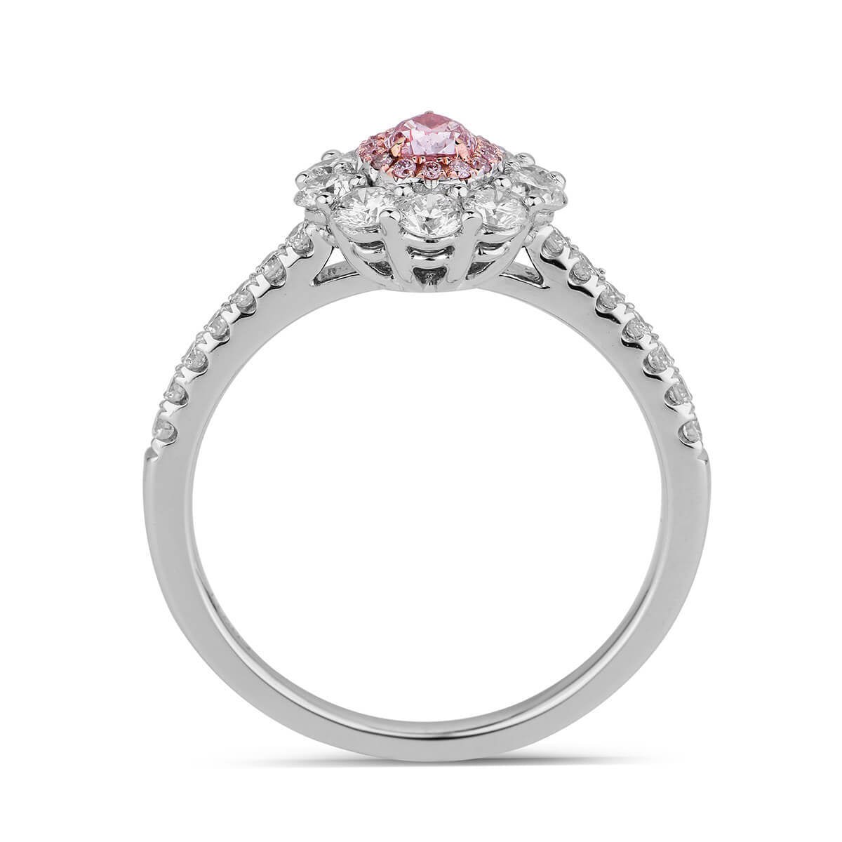 Fancy Pink Diamond Ring, 0.93 Ct. TW, Pear shape, GIA Certified