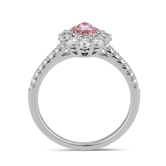 中彩粉 钻石戒指，总重0.93克拉，水滴形，GIA认证