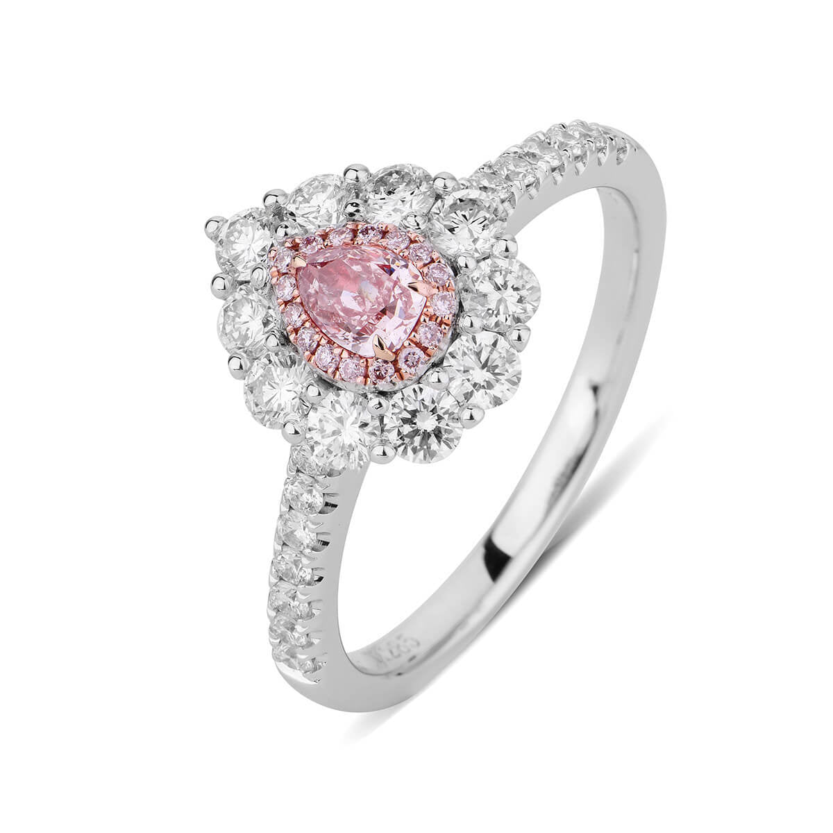 Fancy Pink Diamond Ring, 0.93 Ct. TW, Pear shape, GIA Certified
