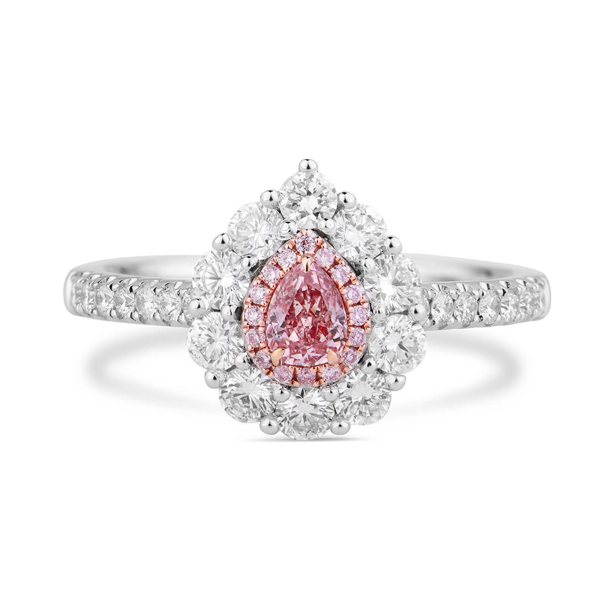 Fancy Pink Diamond Ring, 0.93 Ct. TW, Pear shape, GIA Certified