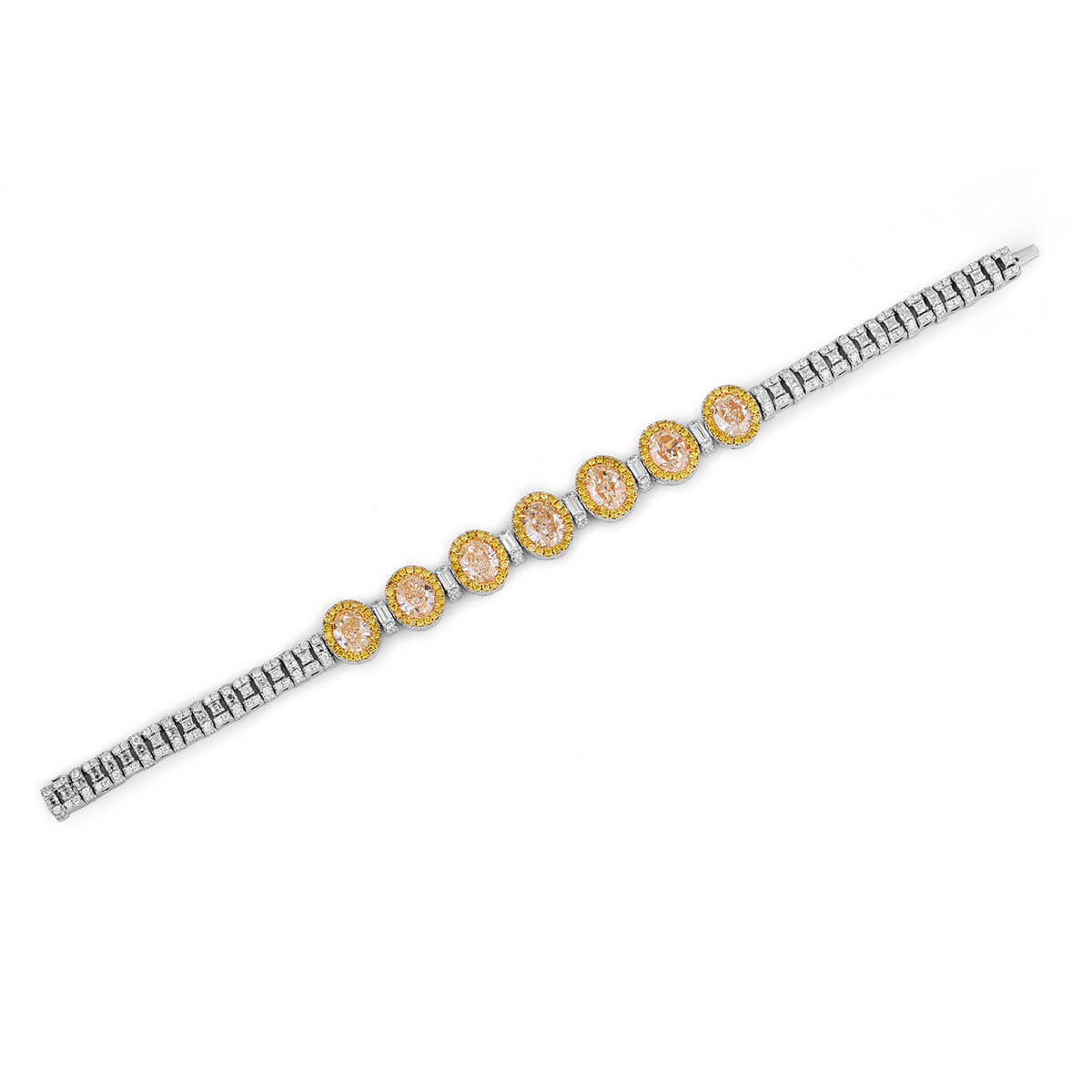 Fancy Yellow Diamond Bracelet, 11.40 Ct. TW, Oval shape, EG_Lab Certified
