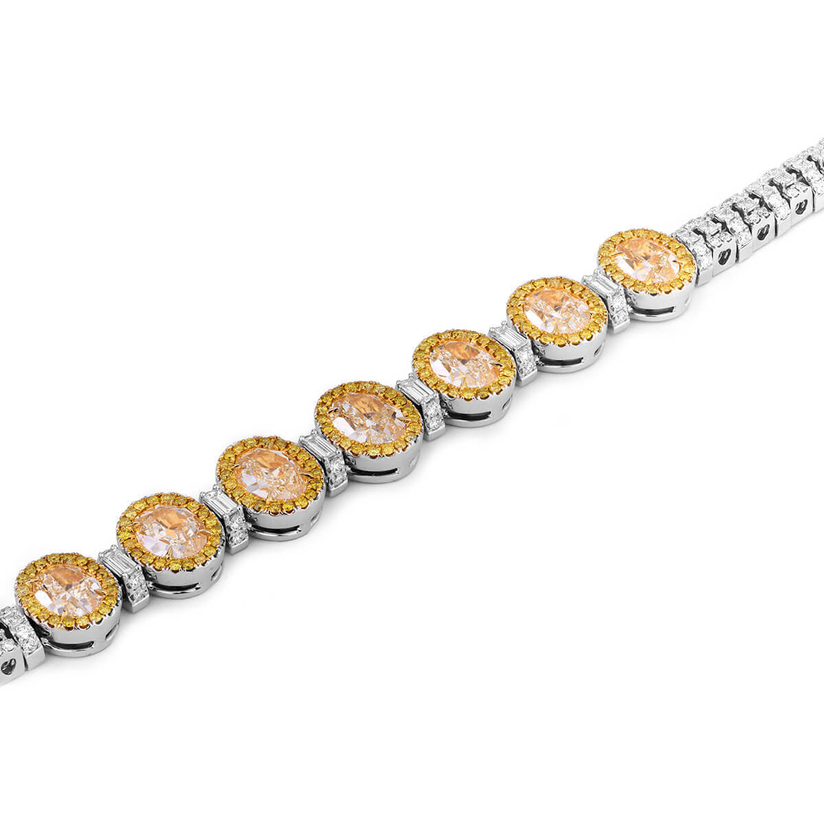 Fancy Yellow Diamond Bracelet, 11.40 Ct. TW, Oval shape, EG_Lab Certified
