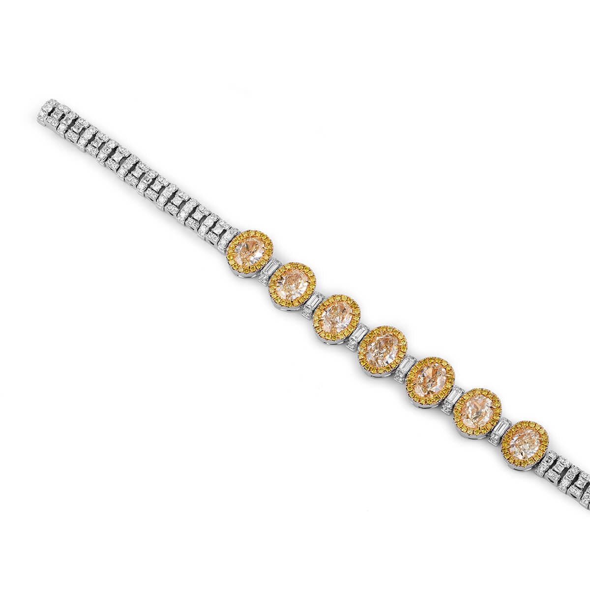 Fancy Yellow Diamond Bracelet, 11.40 Ct. TW, Oval shape, EG_Lab Certified